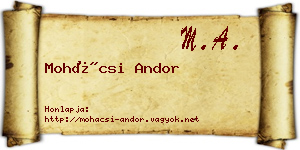 Mohácsi Andor névjegykártya