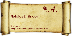 Mohácsi Andor névjegykártya