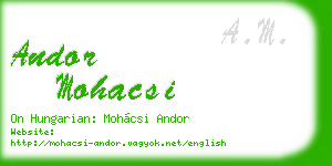 andor mohacsi business card